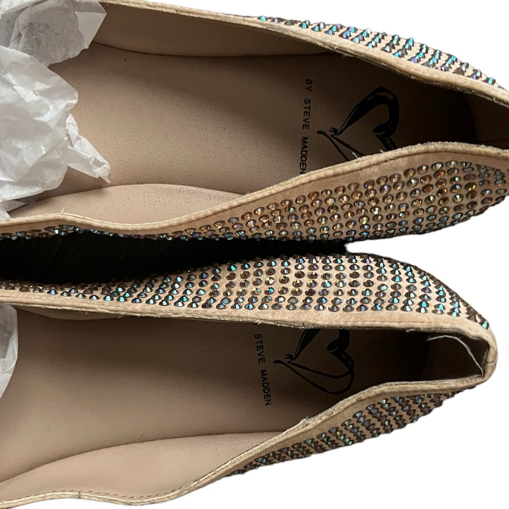 Steve Madden Gold Rhinestone Flats - Picture 8 of 8